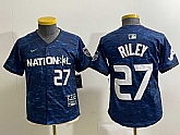 Youth Atlanta Braves #27 Austin Riley Number Royal 2023 All Star Cool Base Stitched Baseball Jersey,baseball caps,new era cap wholesale,wholesale hats